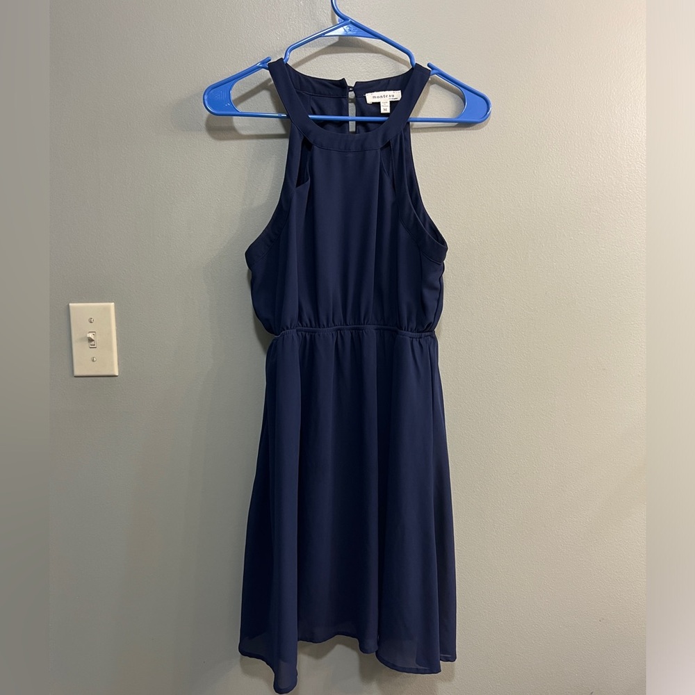 Navy Sleeveless Dress - Monteau - size medium